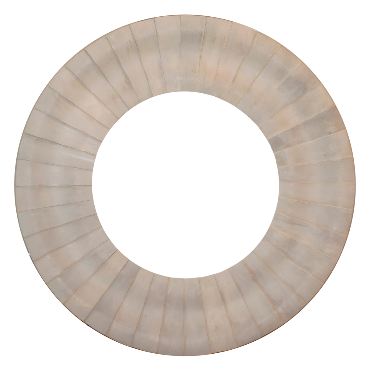 Mirror round whitewash mango wood 104x104