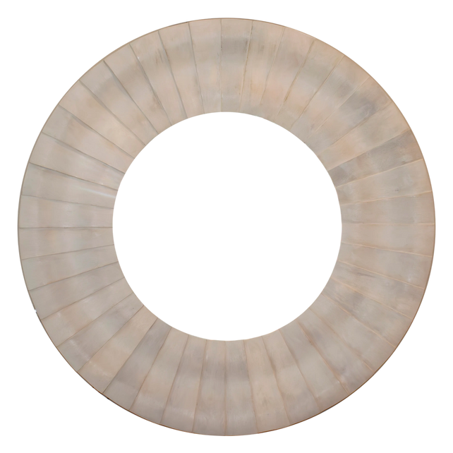 Mirror round whitewash mango wood 104x104