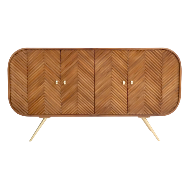Sideboard CHEVRON 153x41x85cm brown wood
