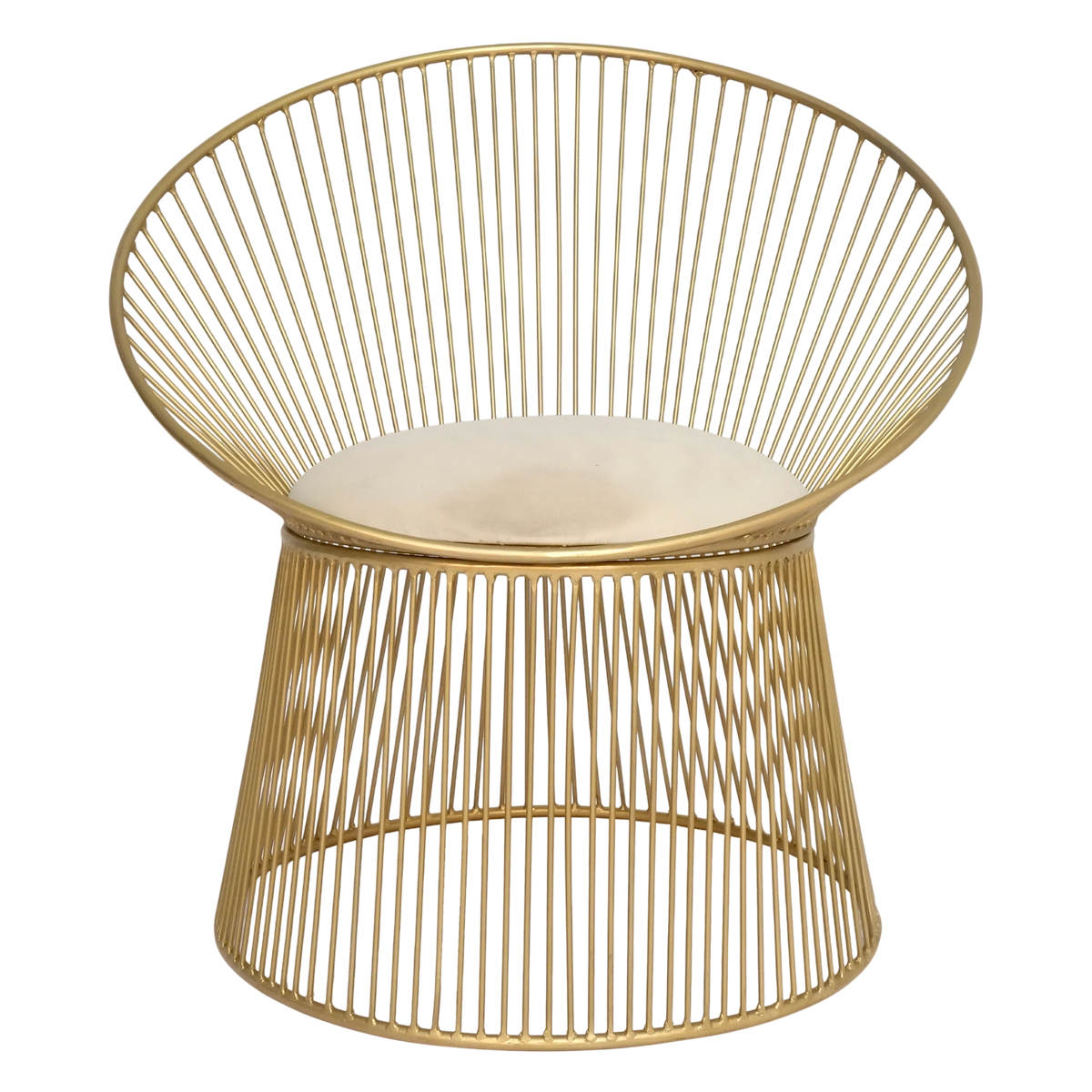 Armchair IR/BRASS w/velvet seat 77x64x80