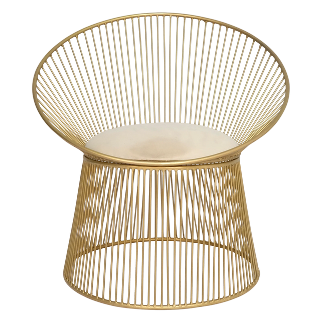 Armchair IR/BRASS w/velvet seat 77x64x80
