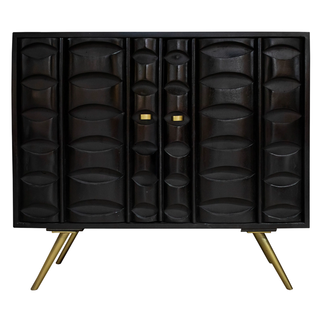 Sideboard black mango wood 91x41x83