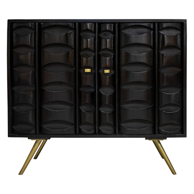 Sideboard black mango wood 91x41x83