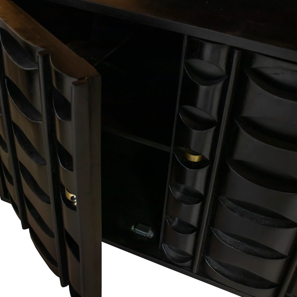 Sideboard black mango wood 91x41x83