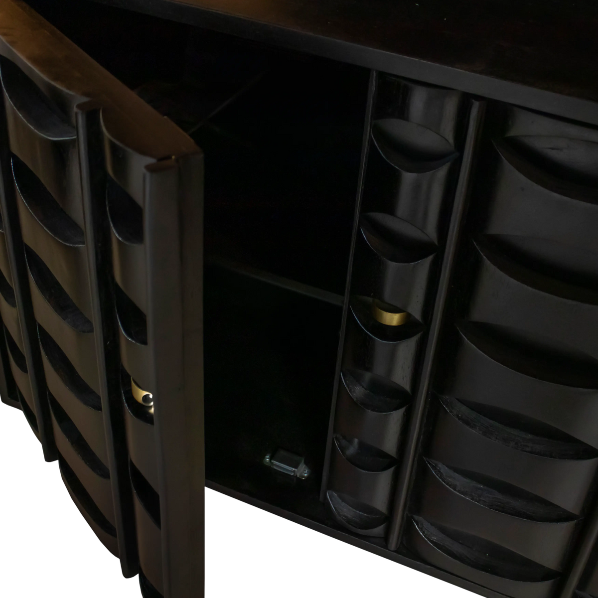 Sideboard black mango wood 91x41x83