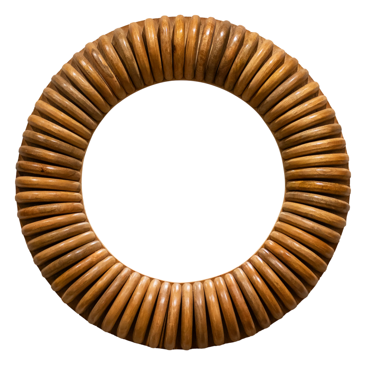 Mirror SOLIS Ø92x12cm brown mango