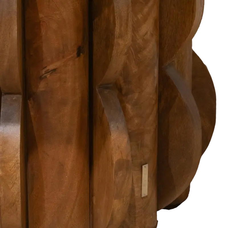 Dining table LYRA Ø120x76cm brown marble top