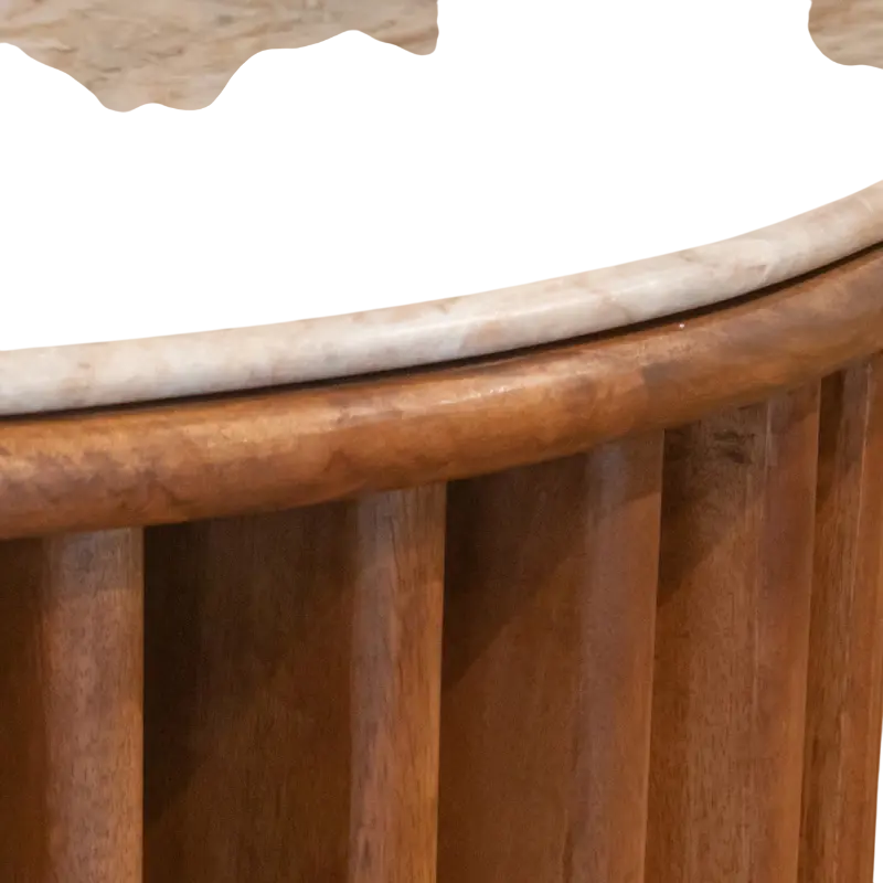 Coffee table ZERRA Ø89x41cm brown marble top