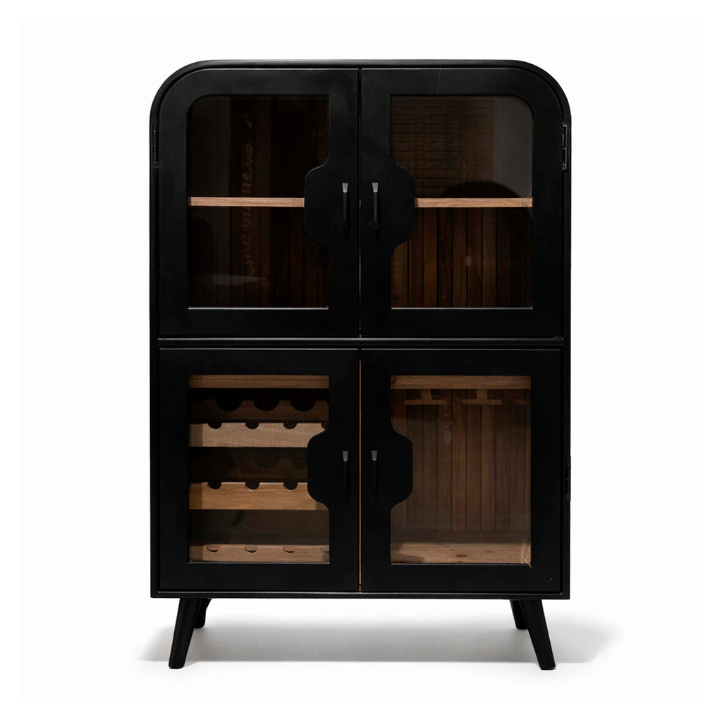 Bar cabinet LUXEO 92x43x143cm black