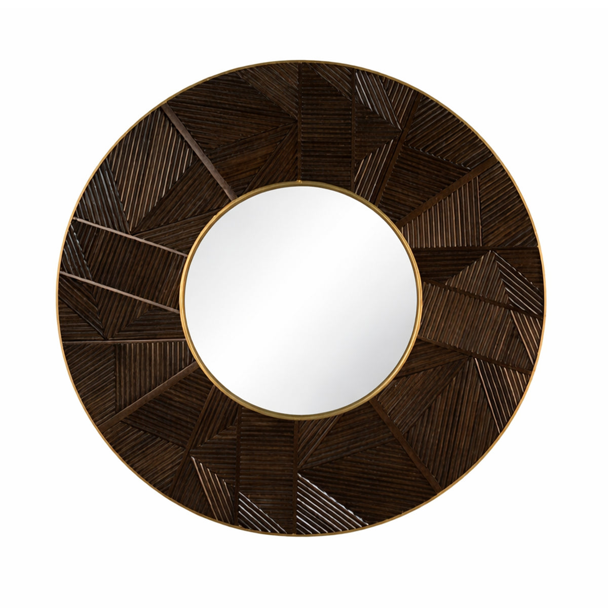 Spiegel SALZBURG Ø123x4cm donkerbruin hout