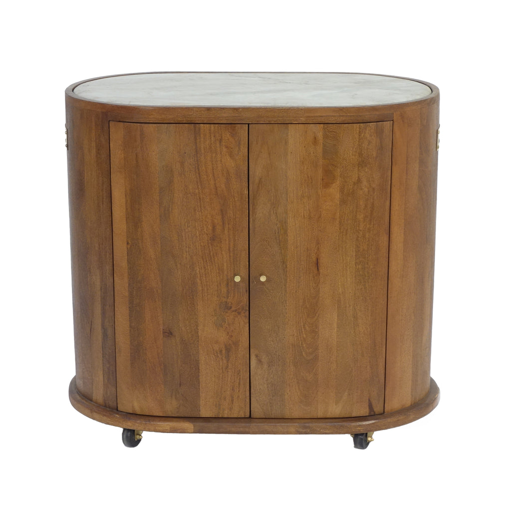 Rollcontainer BUDAPEST mit Marmorplatte 80x40x76cm braun