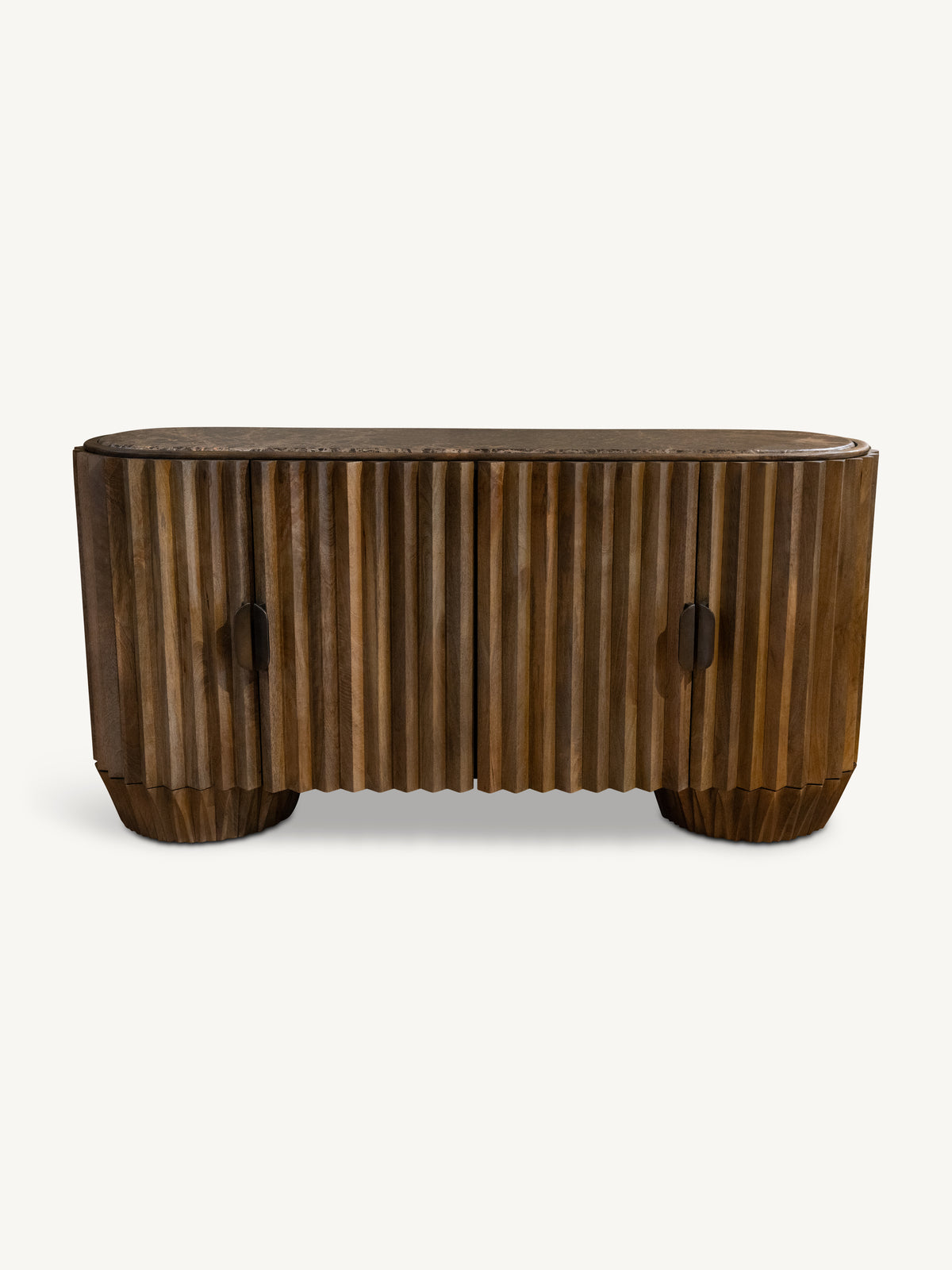 Sideboard SION w/marble top 158x45x78cm dark brown