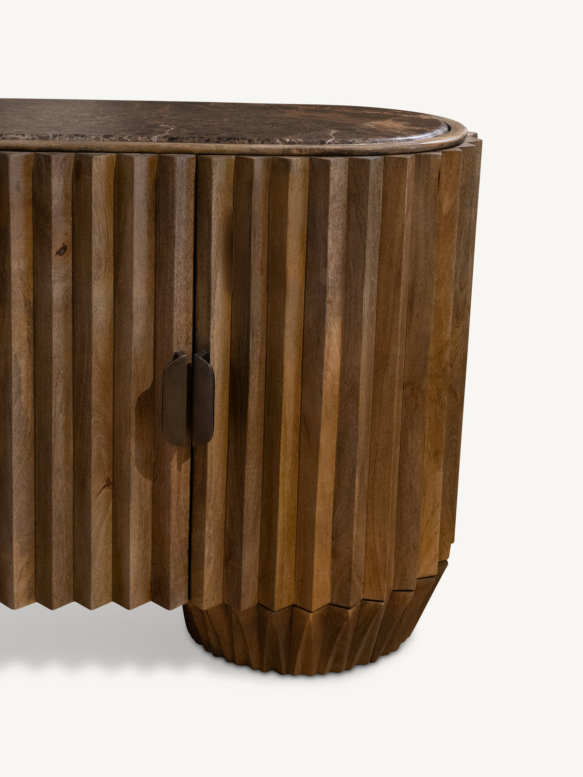 Sideboard SION w/marble top 158x45x78cm dark brown