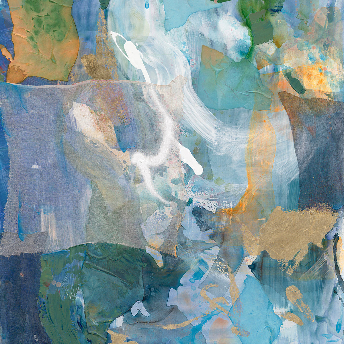 Handpainting abstract blue 120x160