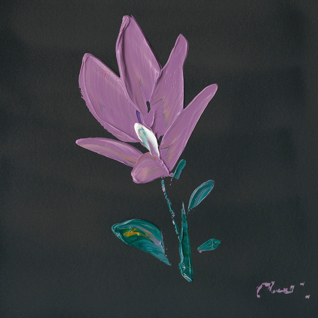 OUTLET Handpainting flower pink/brown w/frame 30x30