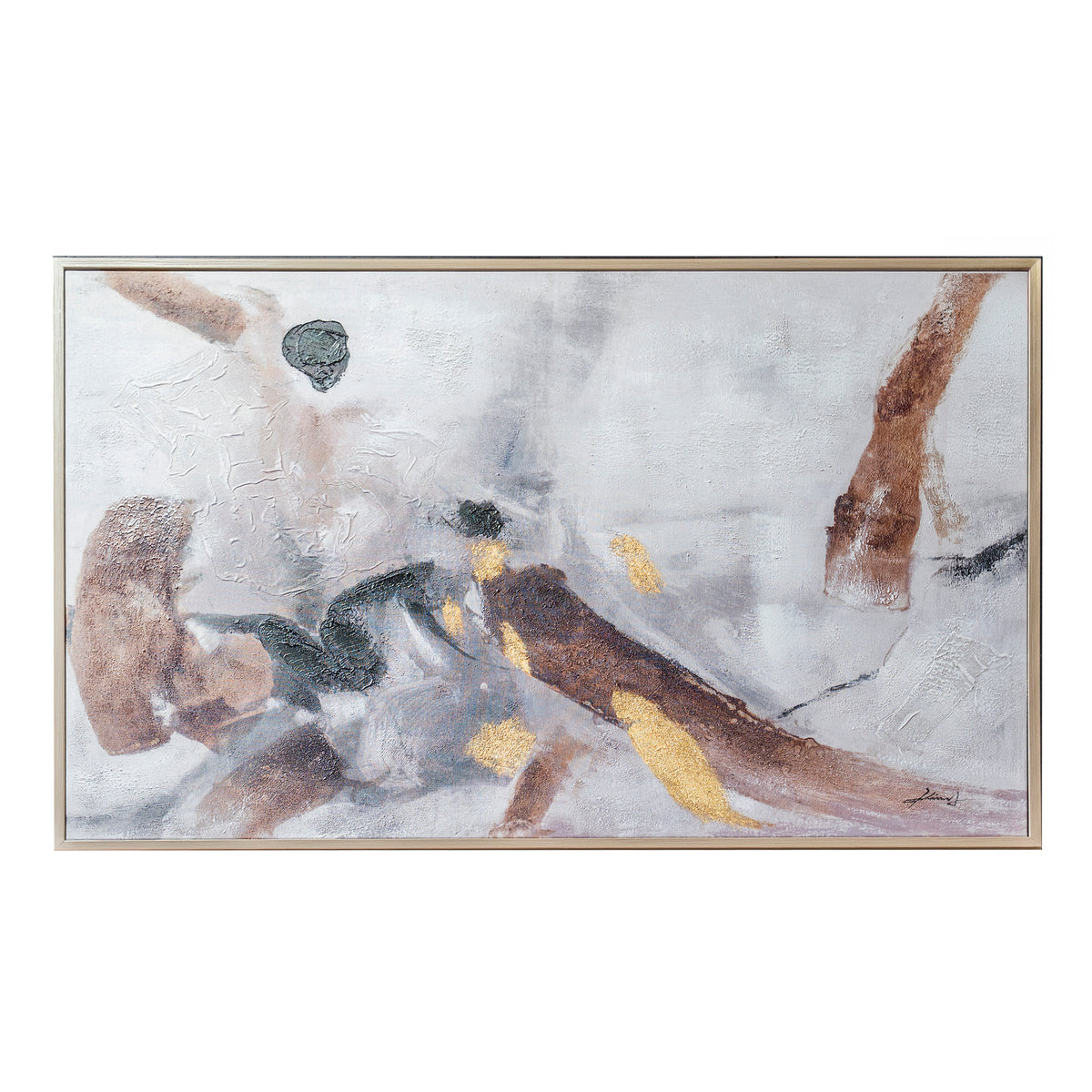 Handgeschilderd TREVOR 100x150cm wit bruin