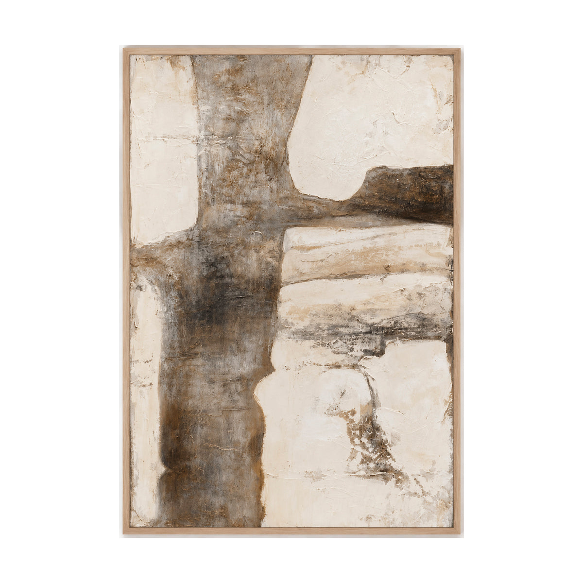Handgeschilderd STANLEY 110x160cm beige bruin