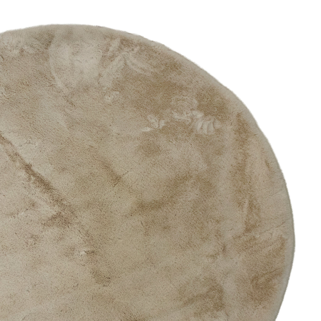 Rug round rabbit faux fur beige 160x160x5