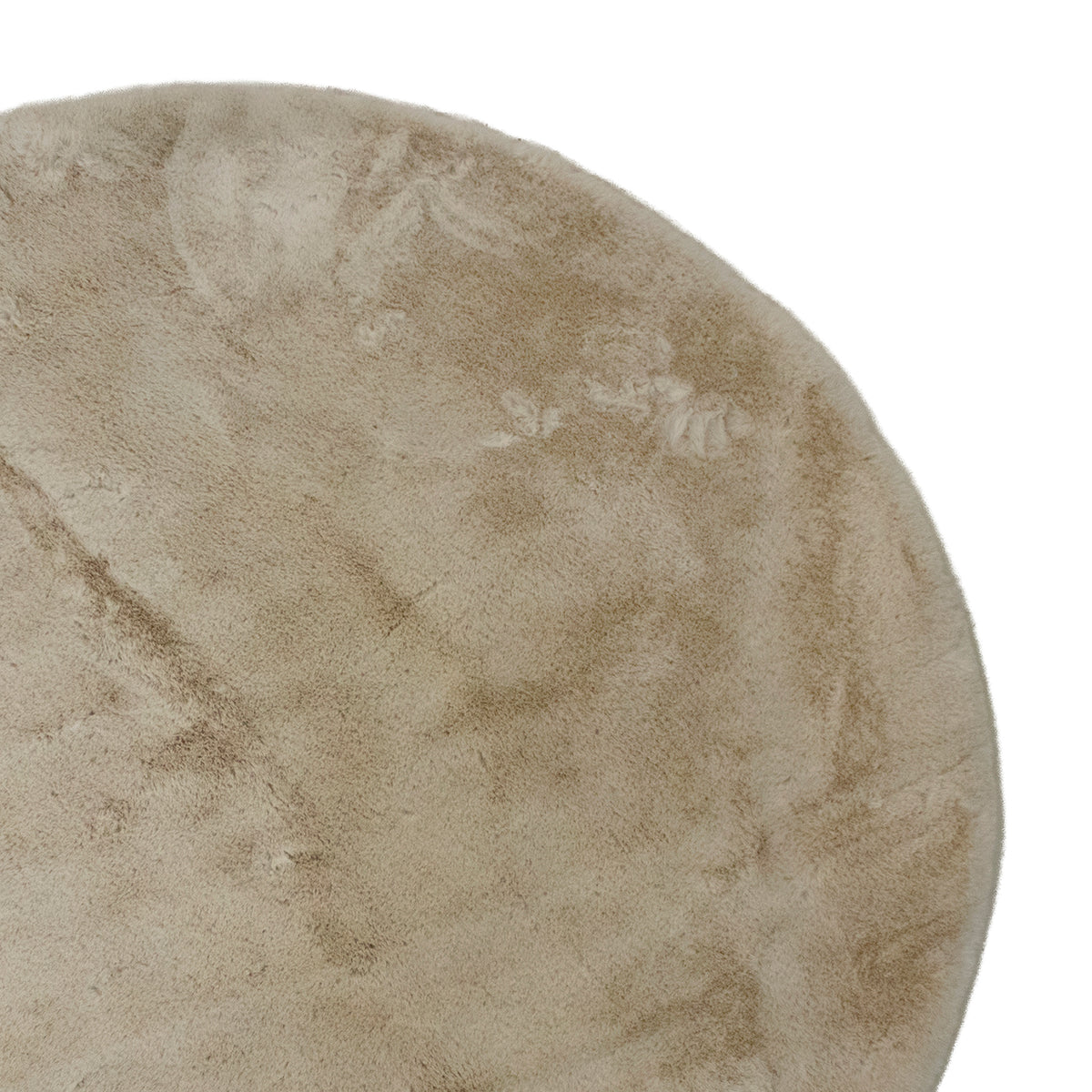 Rug round rabbit faux fur beige 160x160x5