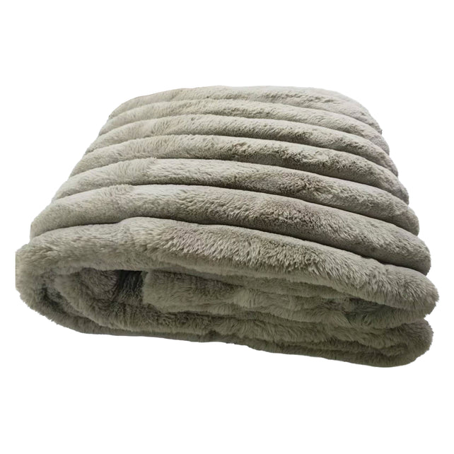 Plaid ROSALIA faux fur 280x260cm stone