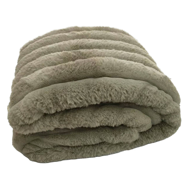 Throw ROSALIA faux fur 170x130cm stone