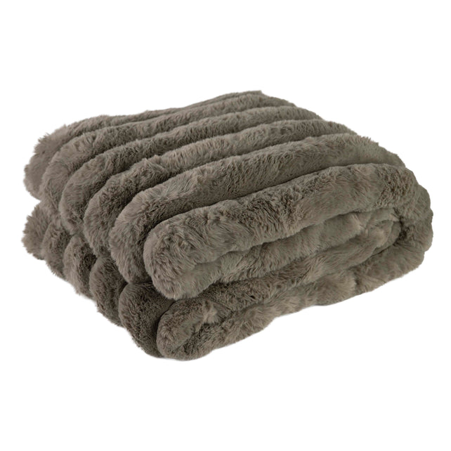 Throw ROSALIA faux fur 170x130cm dark chocolate