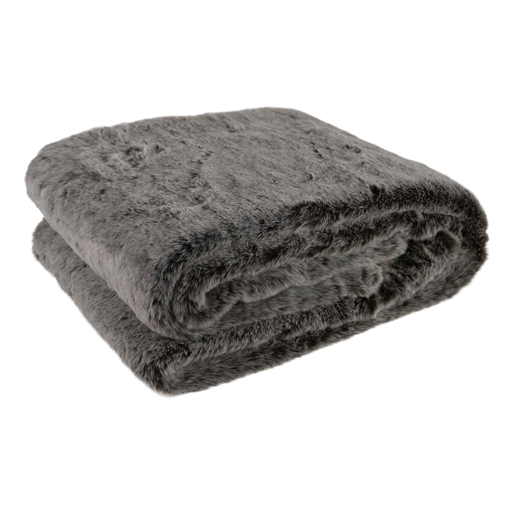 Throw dark/light brown faux fur  170x130