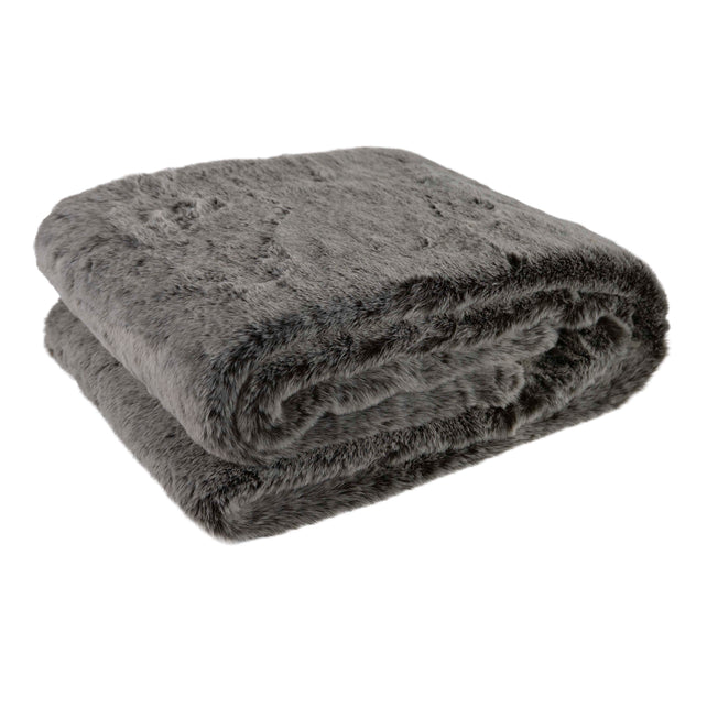 Throw dark/light brown faux fur  170x130