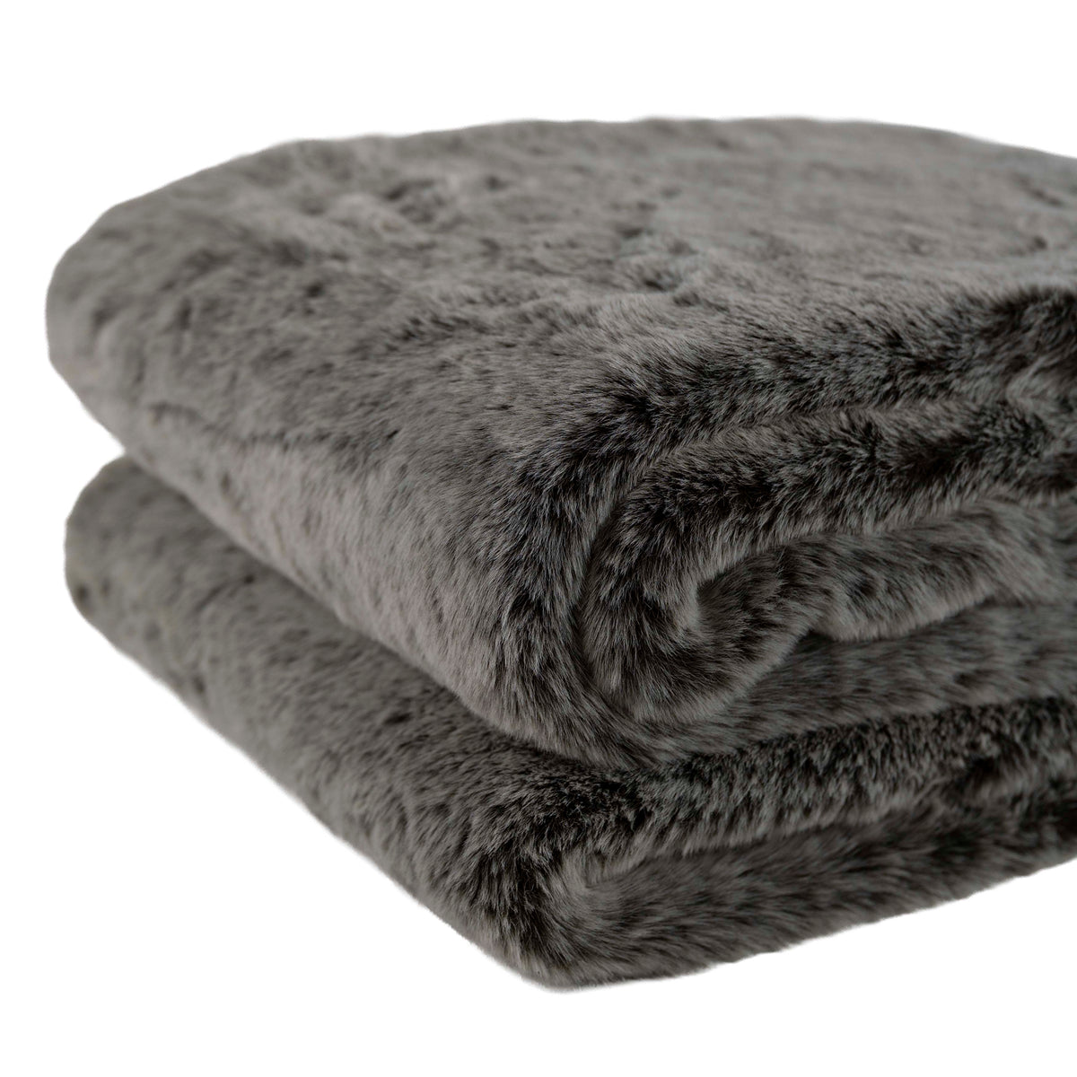 Throw dark/light brown faux fur  170x130