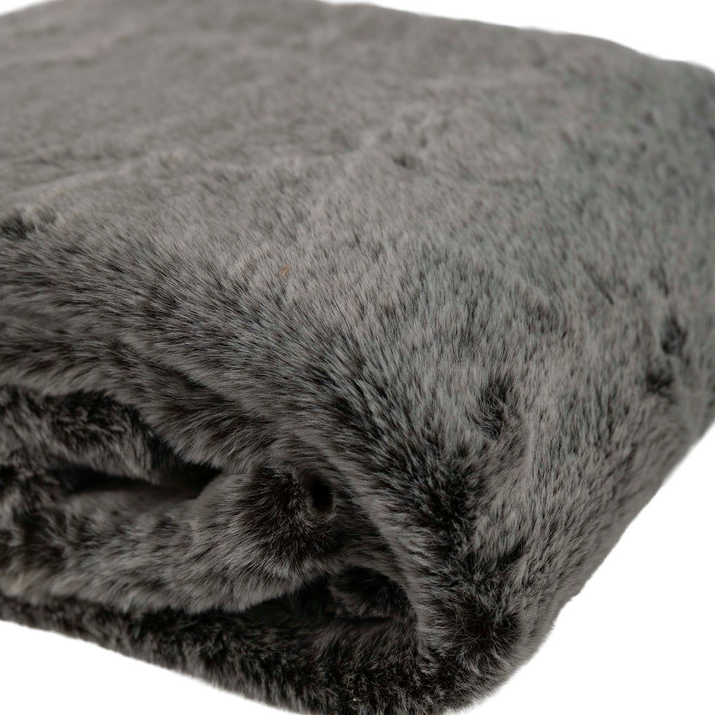 Throw dark/light brown faux fur  170x130