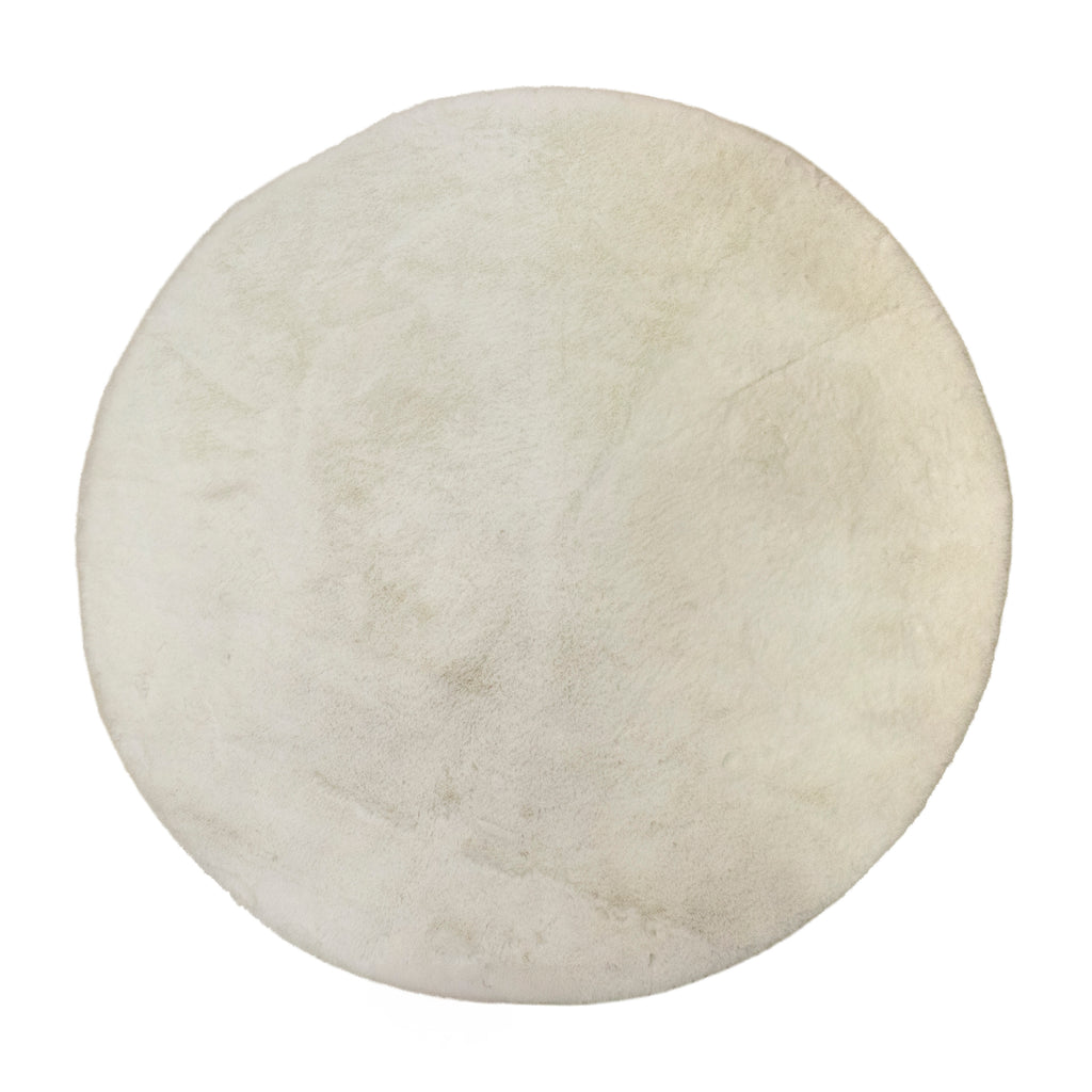 Rug round rabbit faux fur ivory 160x160x5