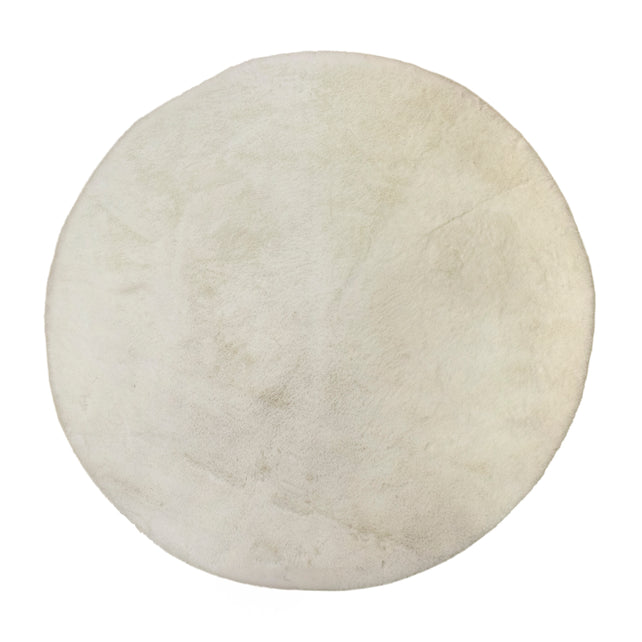 Rug round rabbit faux fur ivory 160x160x5