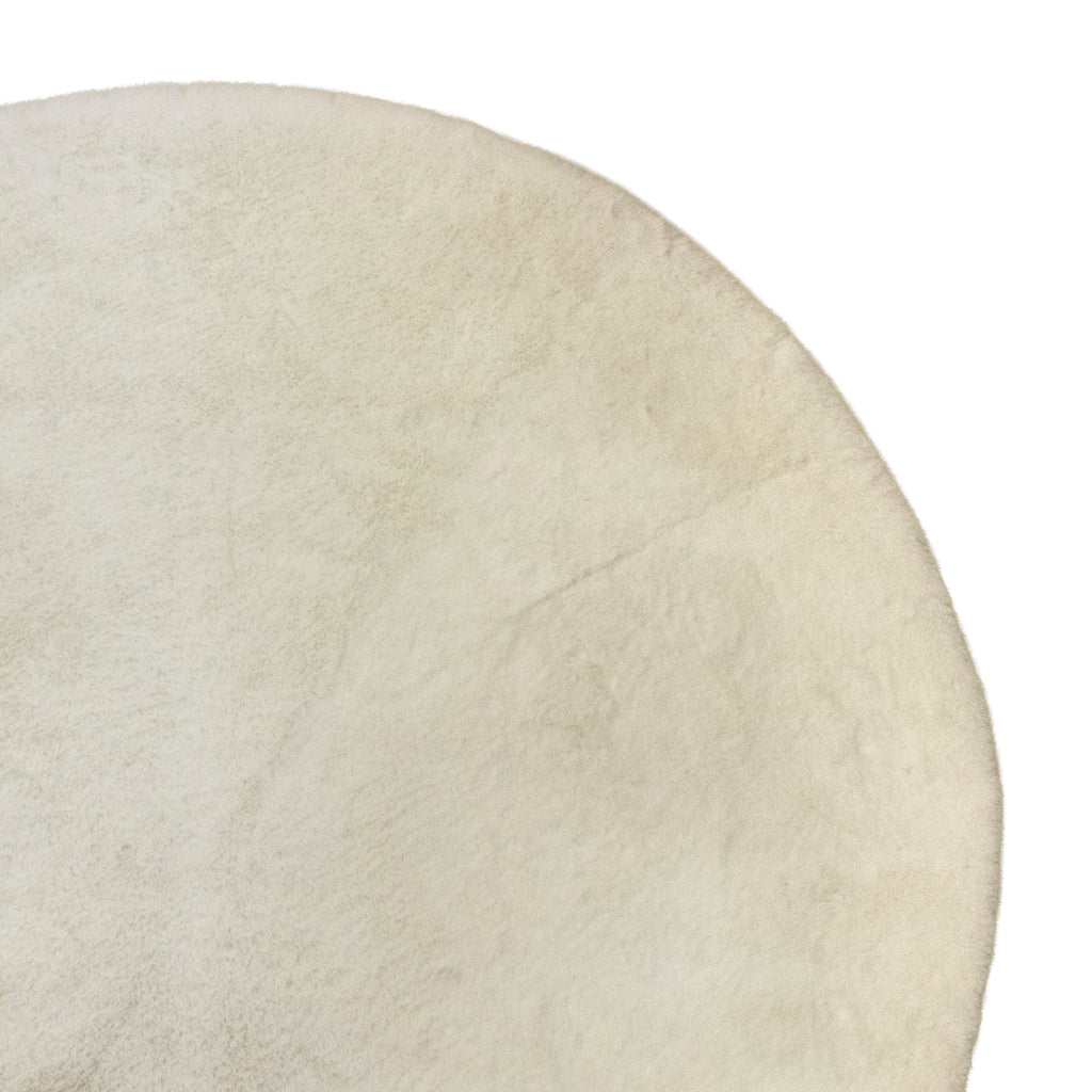 Rug round rabbit faux fur ivory 160x160x5