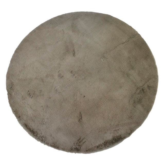 Rug round rabbit faux fur stone 200x200x5