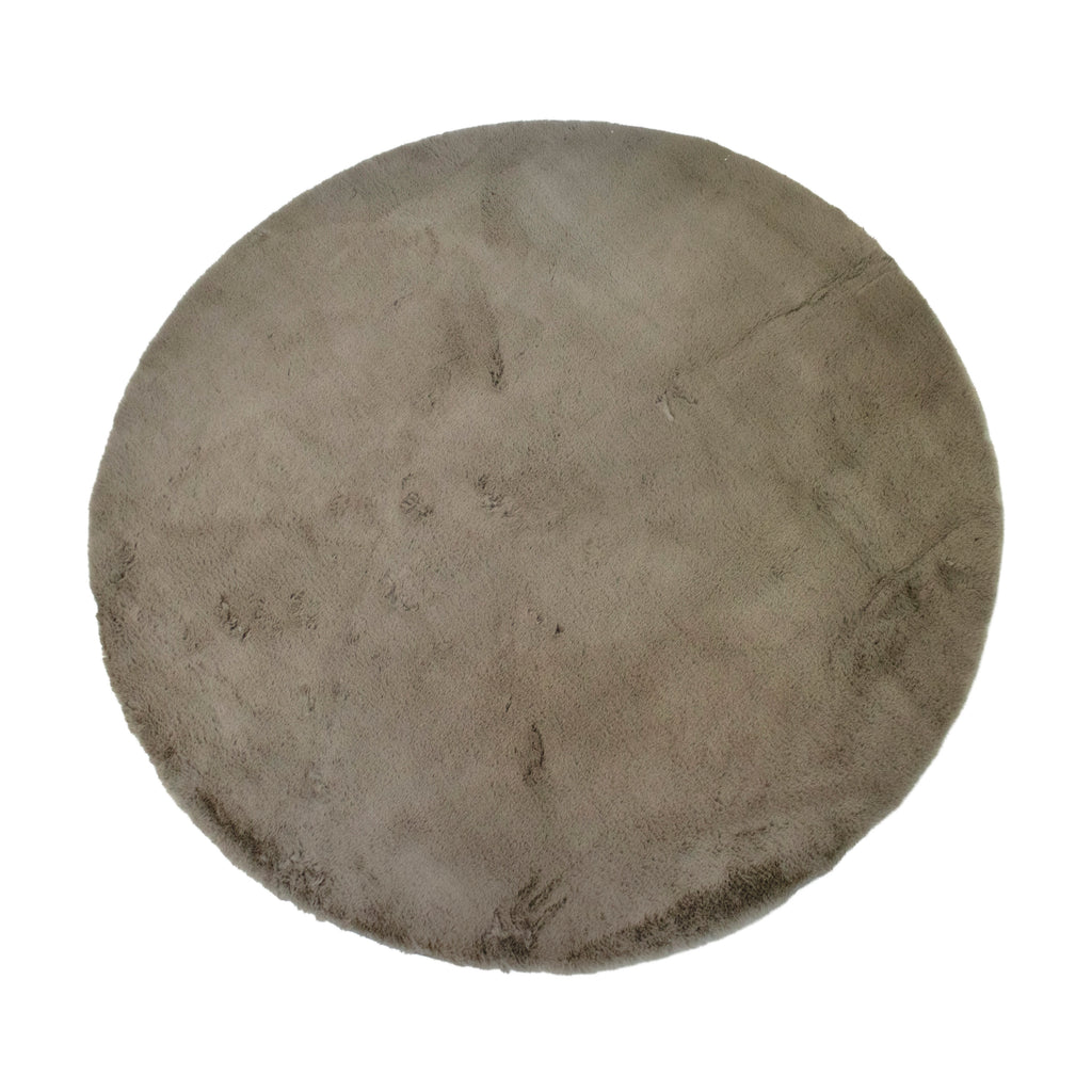 Rug round rabbit faux fur stone 160x160x5