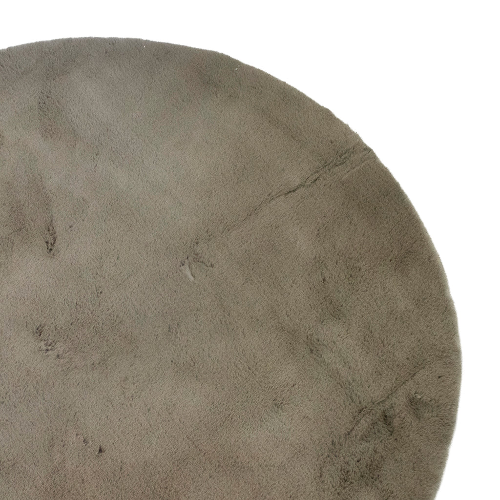 Rug round rabbit faux fur stone 160x160x5
