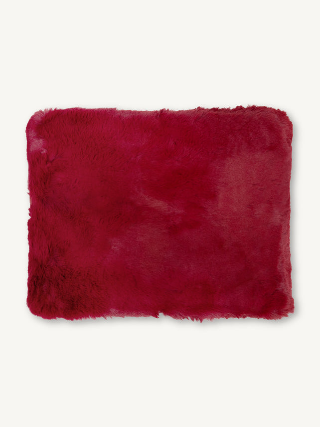 Throw SUSANNAH faux fur 130x170cm burgundy