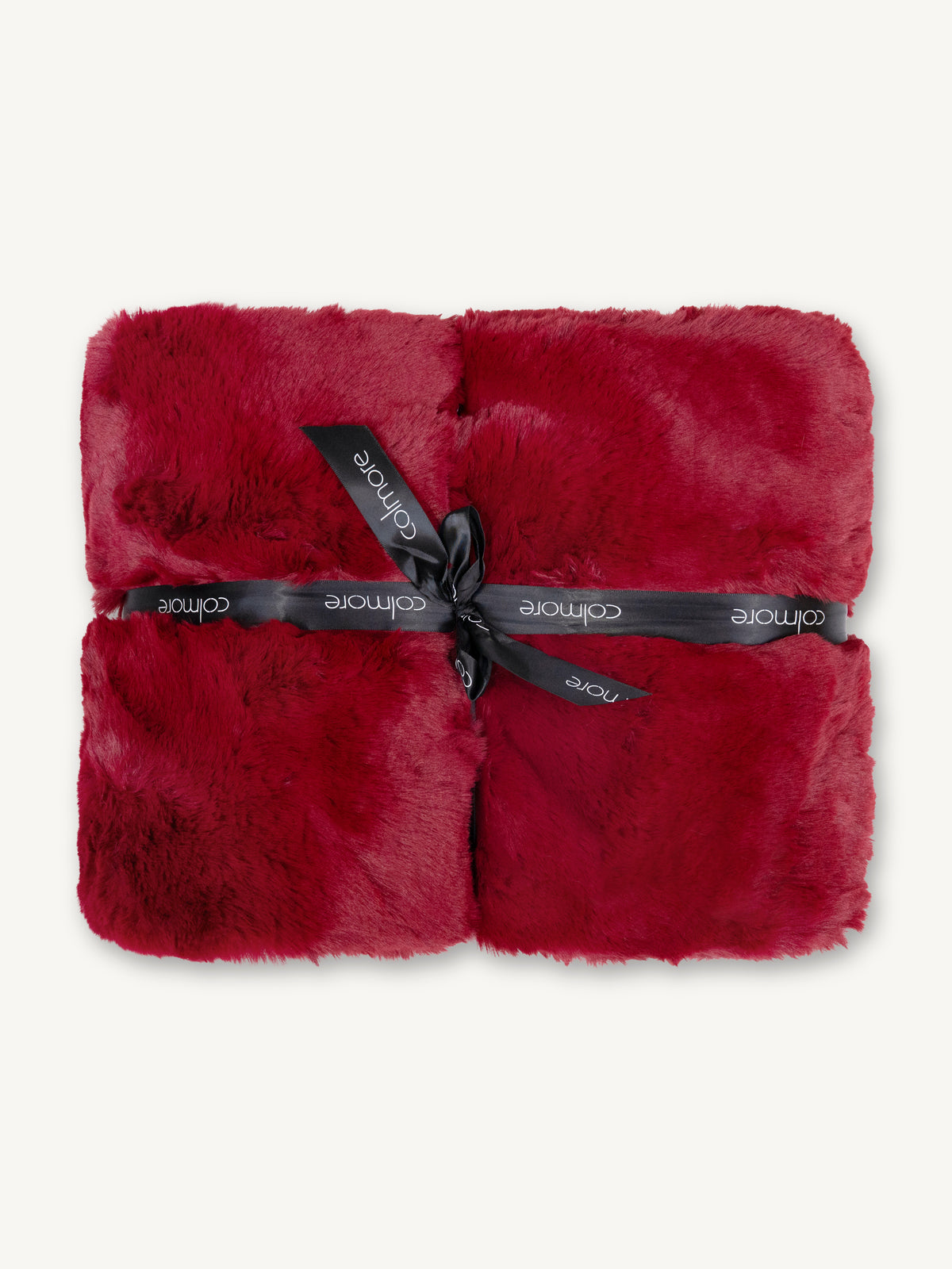 Throw SUSANNAH faux fur 130x170cm burgundy