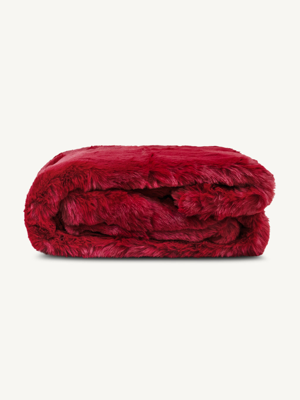 Throw SUSANNAH faux fur 130x170cm burgundy