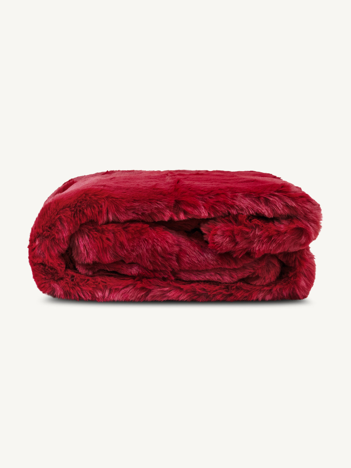 Throw SUSANNAH faux fur 130x170cm burgundy