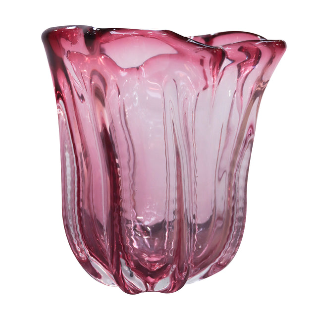 Vase handblown pink 25x25x26