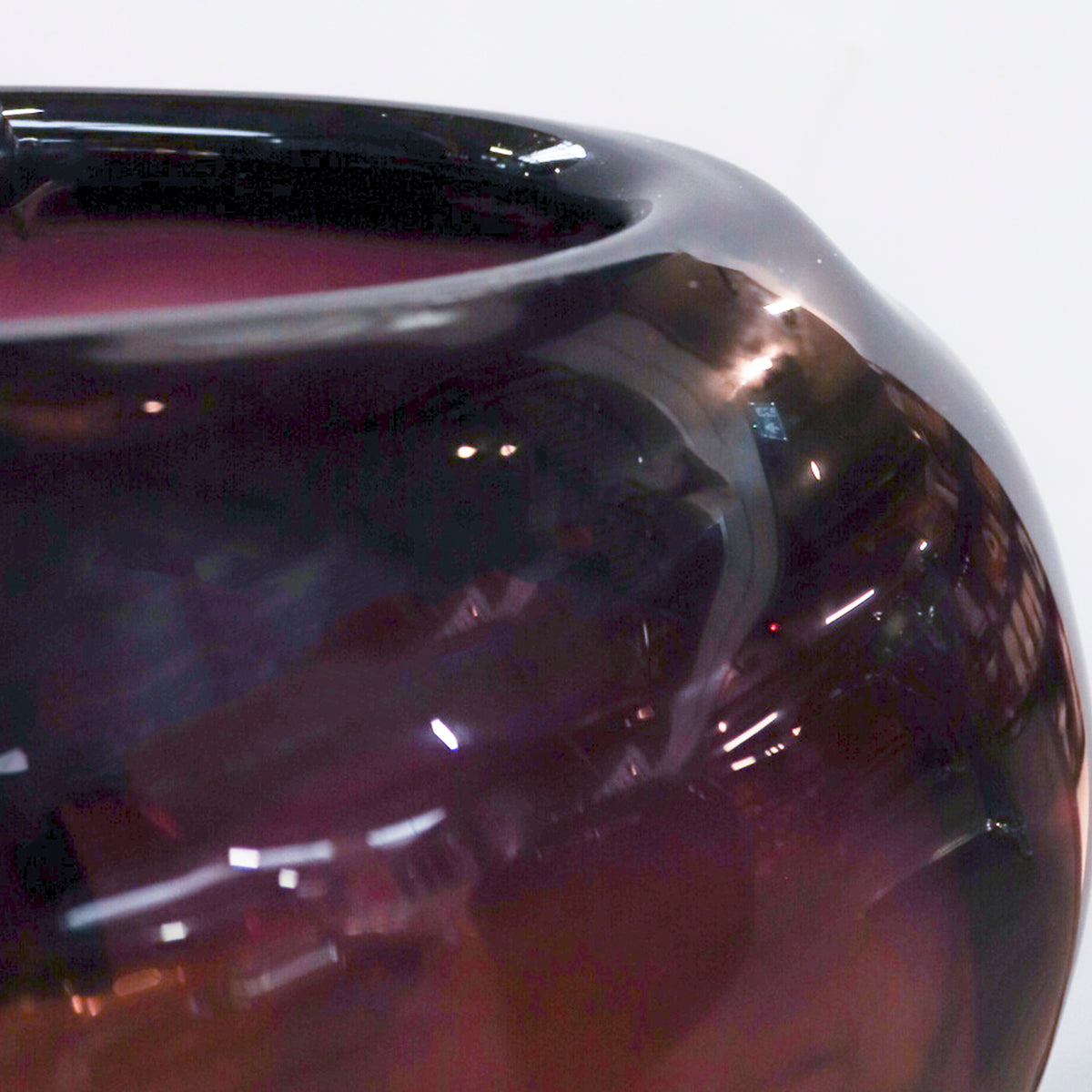 Vase handblown orange/purple 20x14x38