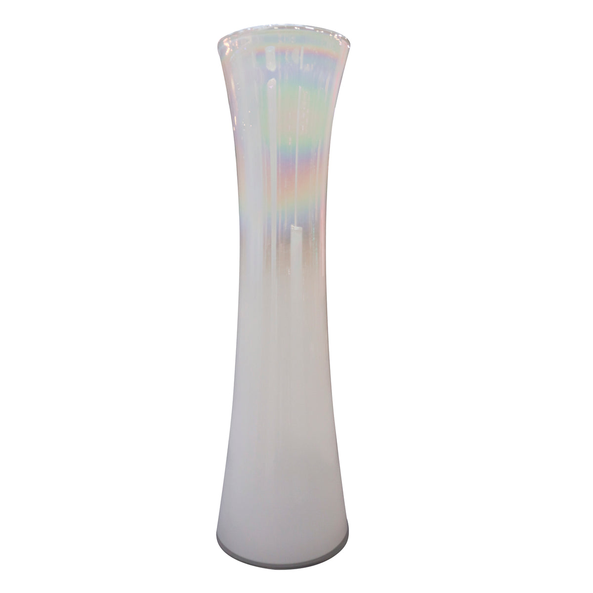 Vase handblown flare cloudy white 16x16x56
