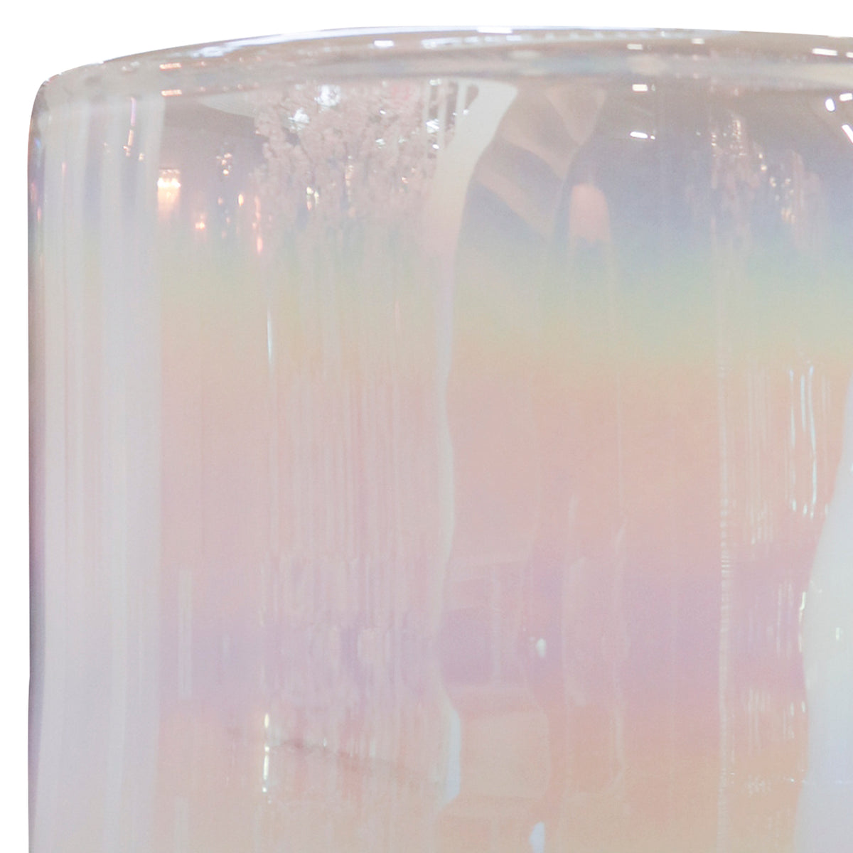 Vase handblown cilinder cloudy white 25x25x50