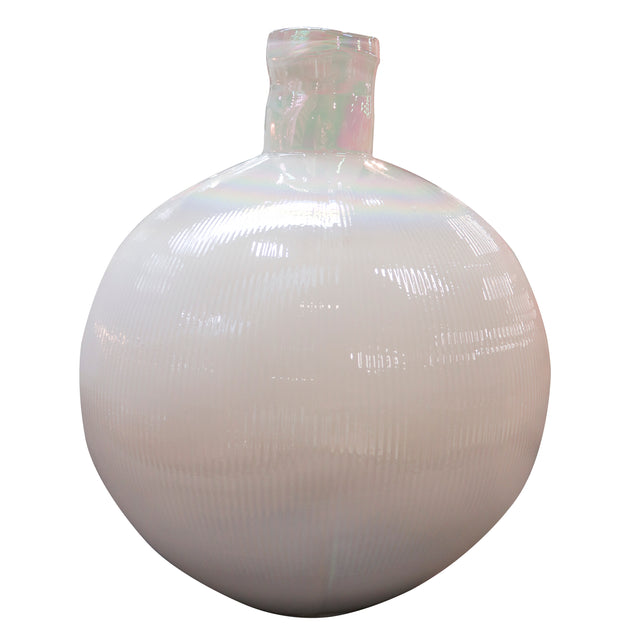 Vase handblown bulb cloudy white 33x33x39