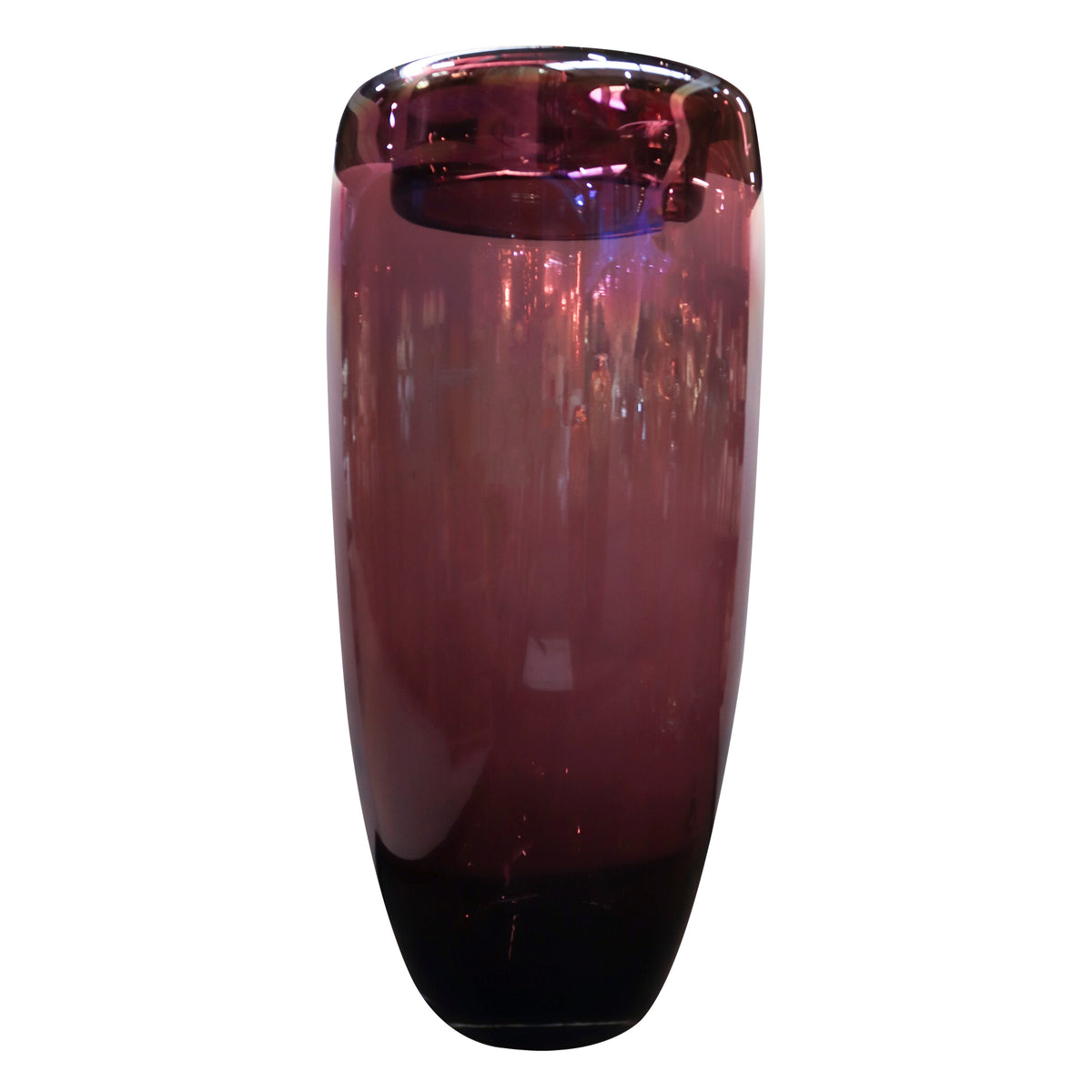 Vase handblown dark purple 26x26x56