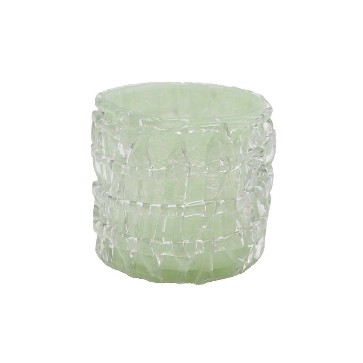 Votive MOLTEN Ø15x13cm clear green
