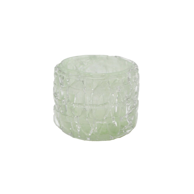 Votive MOLTEN Ø12x10cm clear green