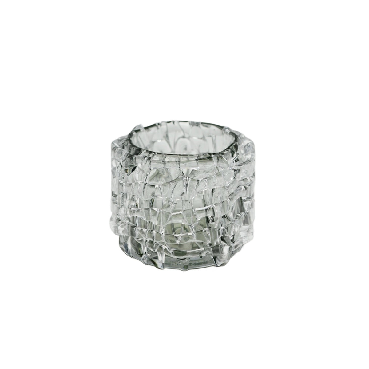 Votive MOLTEN Ø12x10cm clear black
