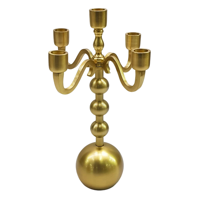 Candle holder 5 lights ALU/MATTGOLD 24x24x34